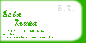 bela krupa business card