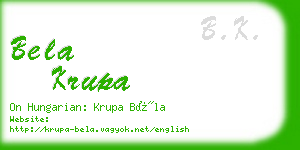 bela krupa business card